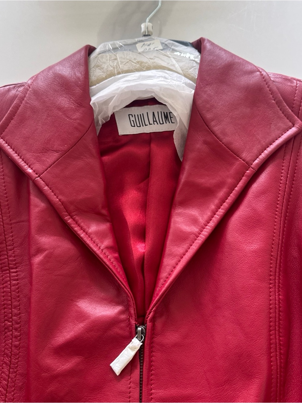 Guillaume Red Leather Zip-Up Jacket - NWT - ladies medium - Picture 3 of 8